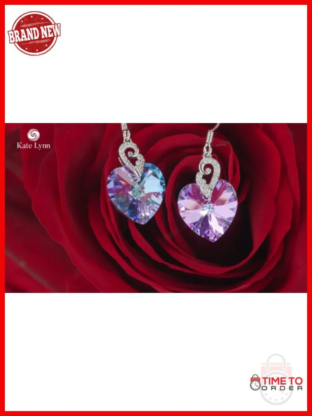 925 Sterling Silver Heart Wing Stud Earrings with Austrian Crystals
